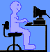 animation of someone typing at computer