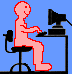 animation of someone typing at computer