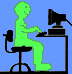 animation of someone typing at computer